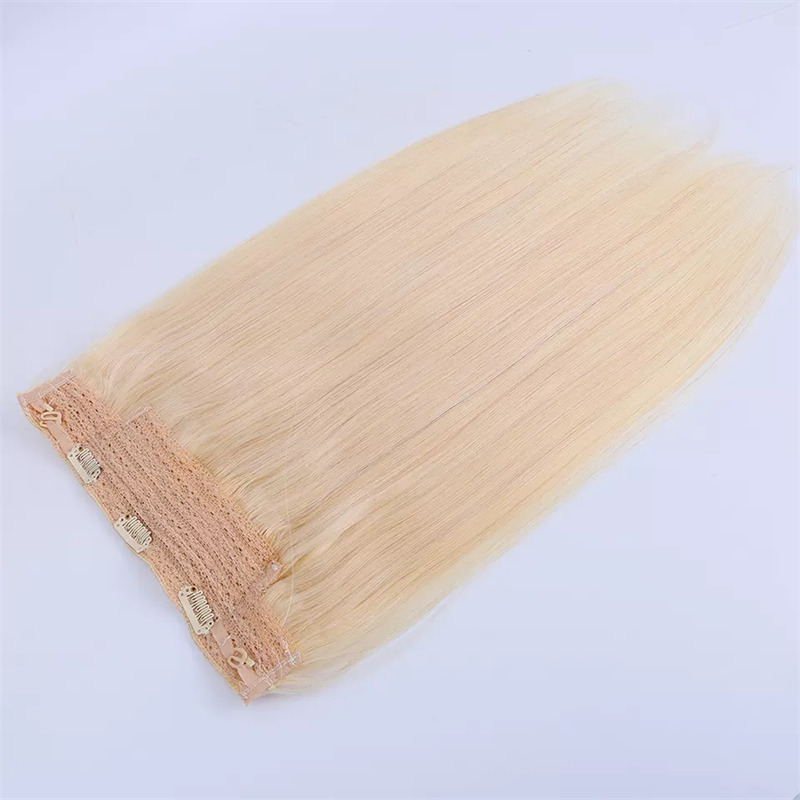 Blonde Halo Silky Straight Clip In Invisible Hair One Piece 100% Remy Halo Hair Extensions